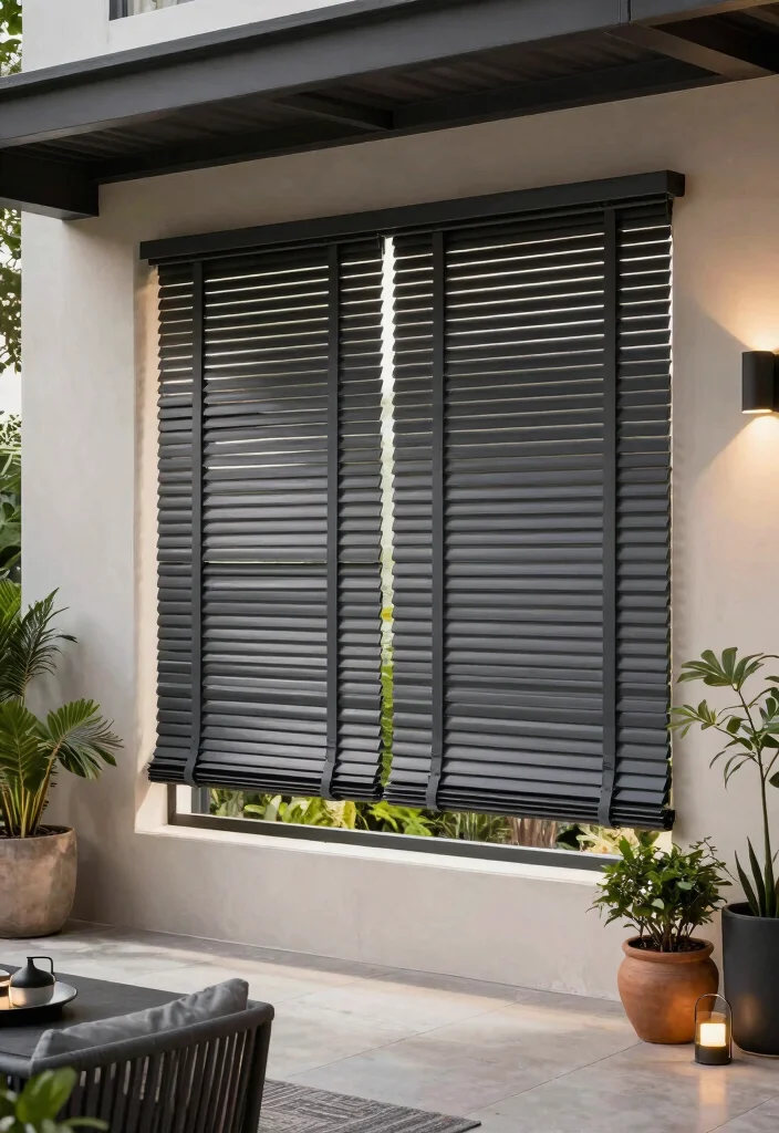 16 Outdoor Patio Curtains Ideas With Breezy Elegant Vibes - 14. Stylish Outdoor Blinds 1