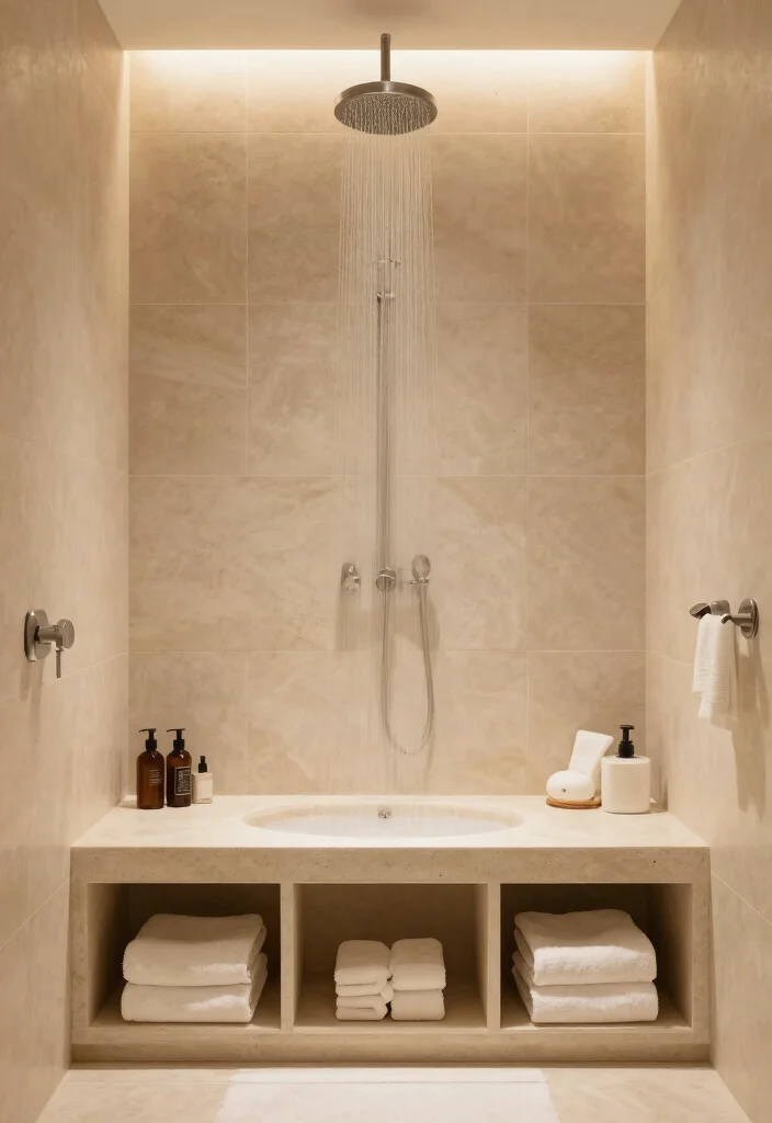 16 Shower Shelf Ideas Built-Ins With Sleek Storage - 8. Built-in Benches with Storage 1