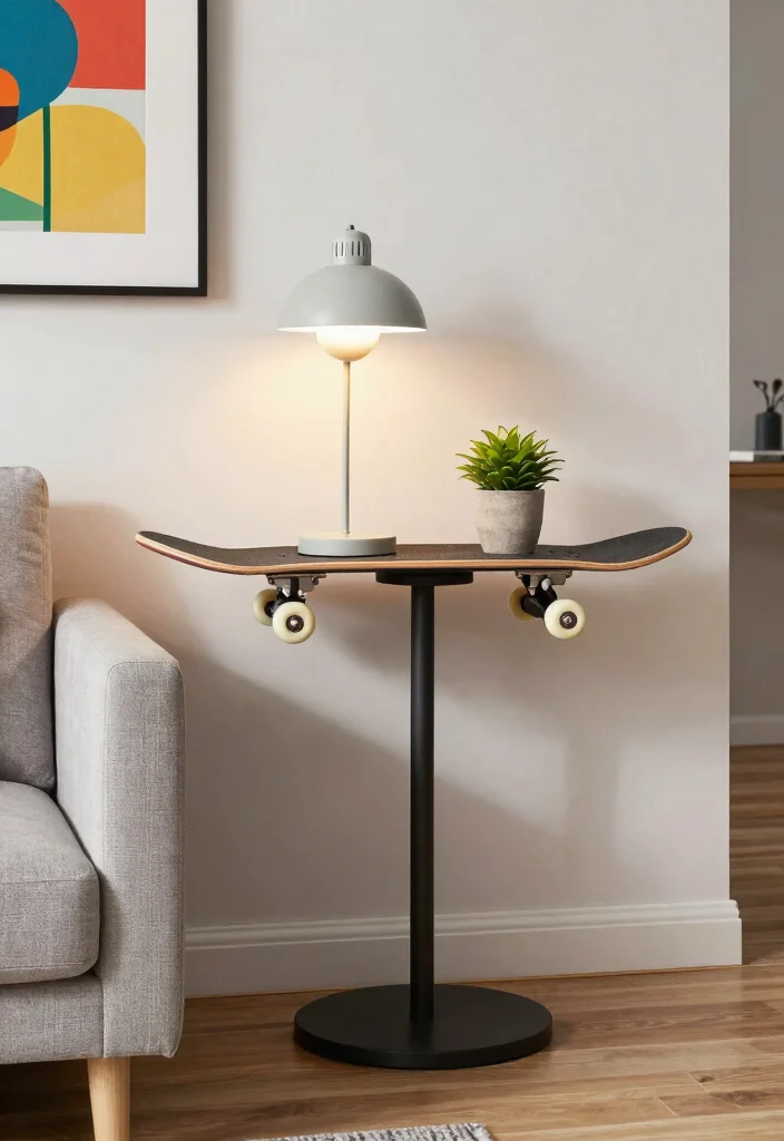 16 Skate Board Deck Wall Art Ideas With Cool Urban Edge - 10. Skateboard Art as Functional Decor 1