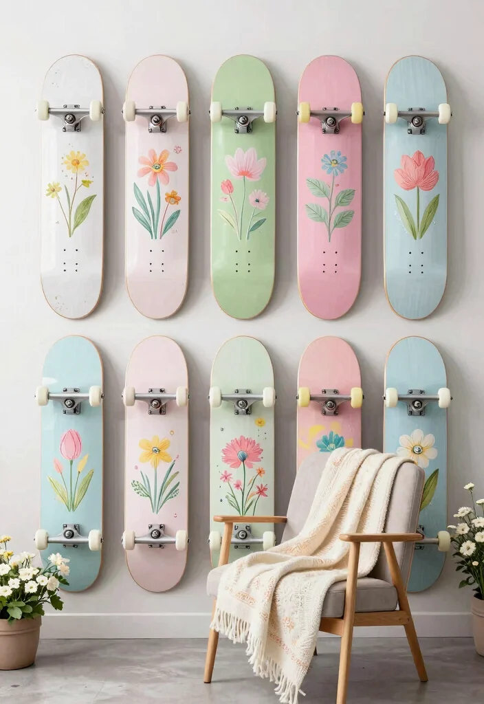 16 Skate Board Deck Wall Art Ideas With Cool Urban Edge - 12. Seasonal Updates 1