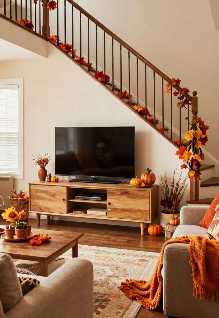 16 TV Unit Below Staircase Ideas That Maximize Space - 16. Seasonal Decor Changes 1