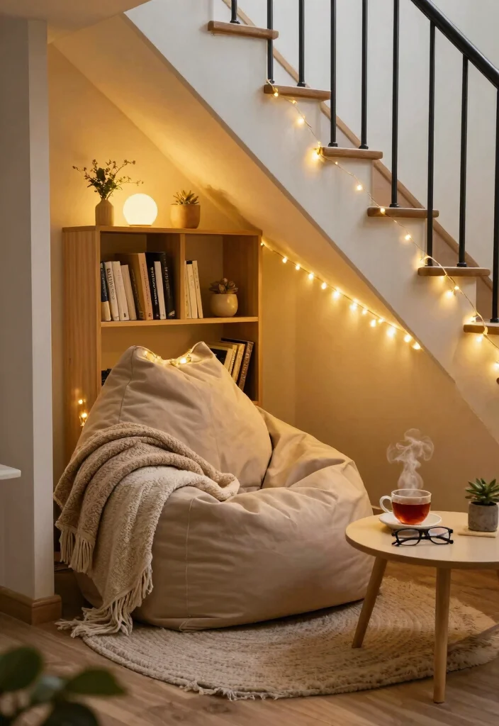16 TV Unit Below Staircase Ideas That Maximize Space - 5. Cozy Reading Nook 1