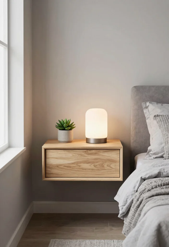 17 Narrow Nightstand Ideas That Fit Tiny Spaces - 1. Floating Nightstand 1