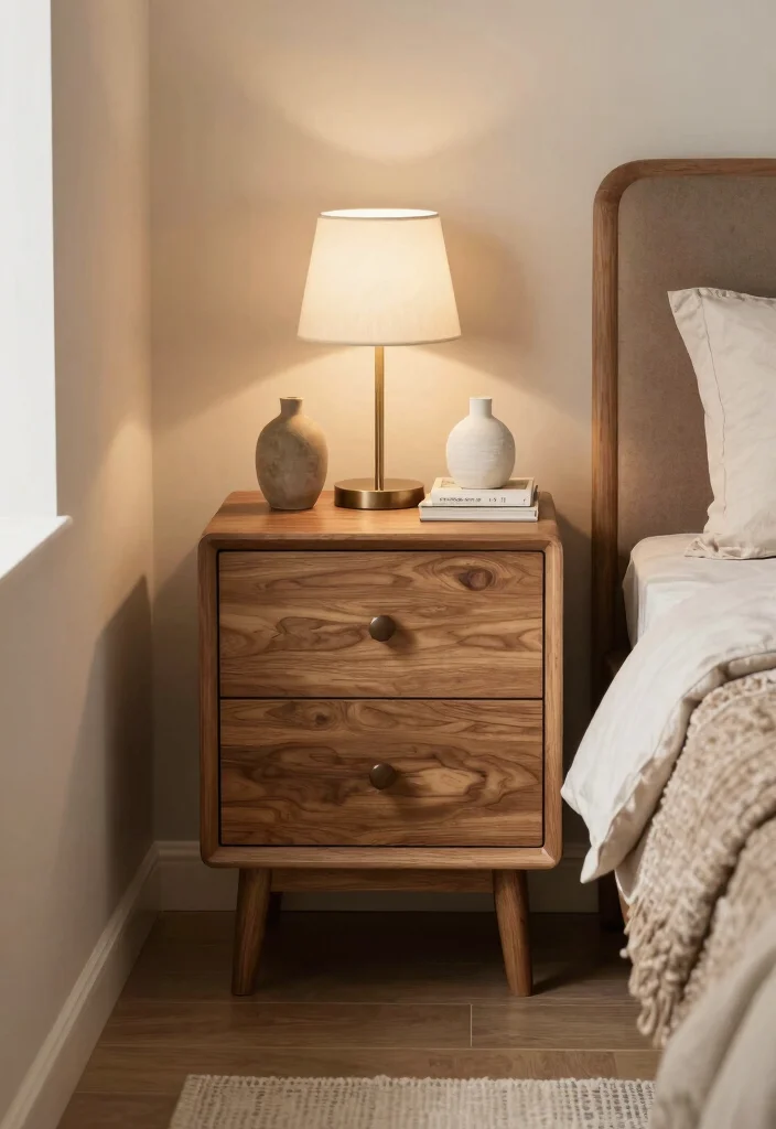 17 Narrow Nightstand Ideas That Fit Tiny Spaces - 11. Drawer Nightstand 1