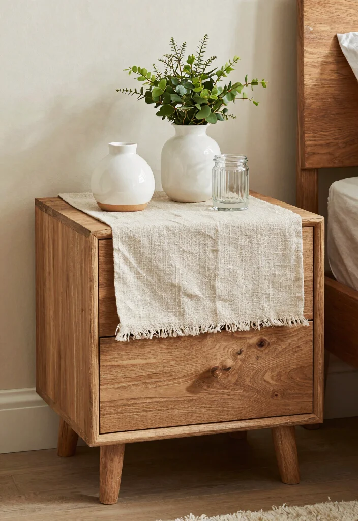 17 Refinished Nightstand Ideas With Stunning Makeovers - 14. Layered Textures 1