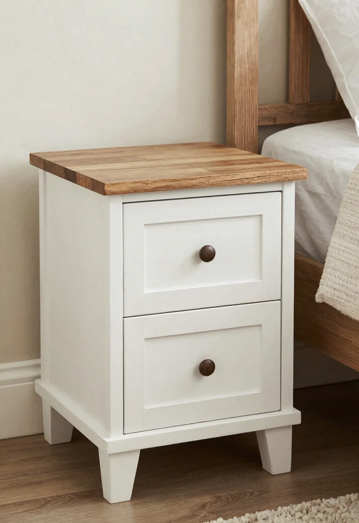17 Refinished Nightstand Ideas With Stunning Makeovers - 4. Farmhouse Style with Shiplap 1