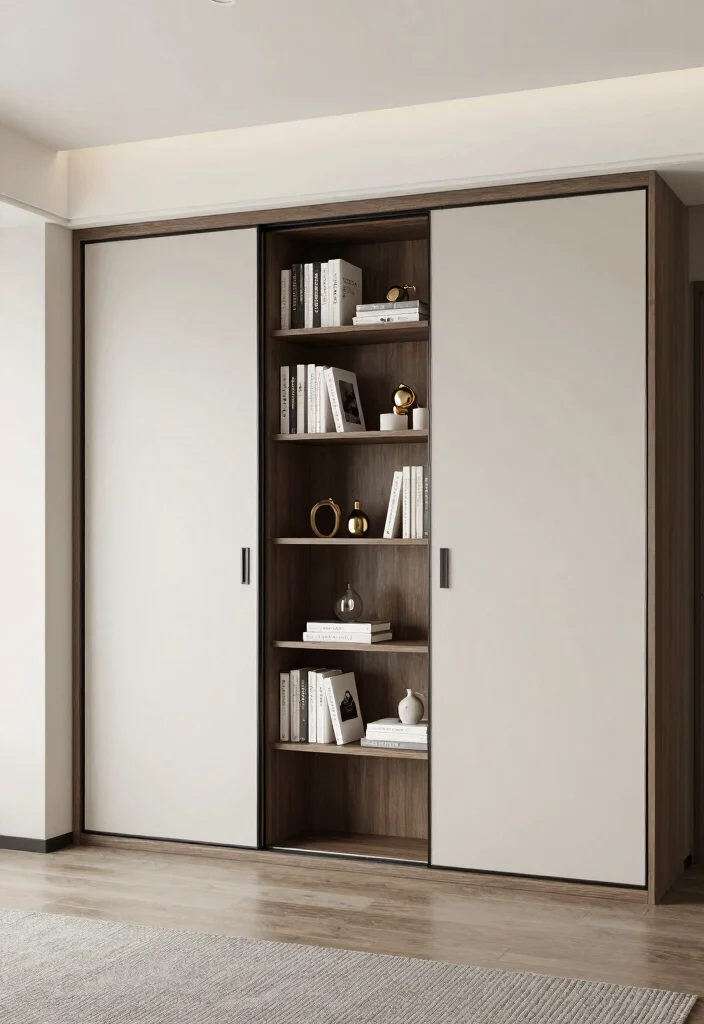 18 Bookshelf Design Wall Small Spaces Ideas That Save Room - 12. Sliding Door Bookshelves 1