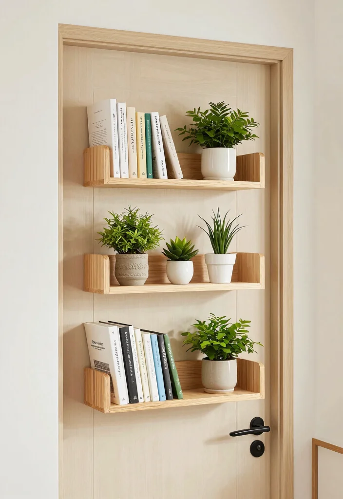 18 Bookshelf Design Wall Small Spaces Ideas That Save Room - 15. Door Shelves 1