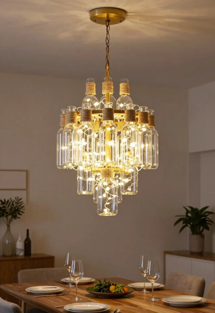 18 Plastic Bottle Chandelier Ideas With Creative DIY Glow - 1. Elegant Hanging Bottles 1