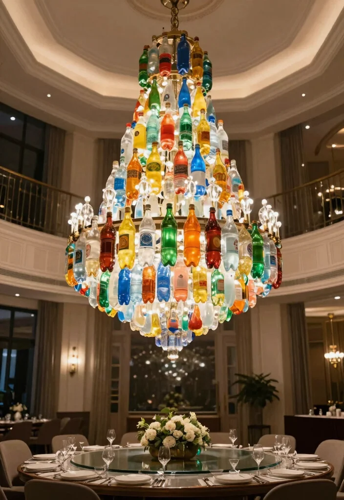 18 Plastic Bottle Chandelier Ideas With Creative DIY Glow - 14. Eco-Friendly Focal Point 1