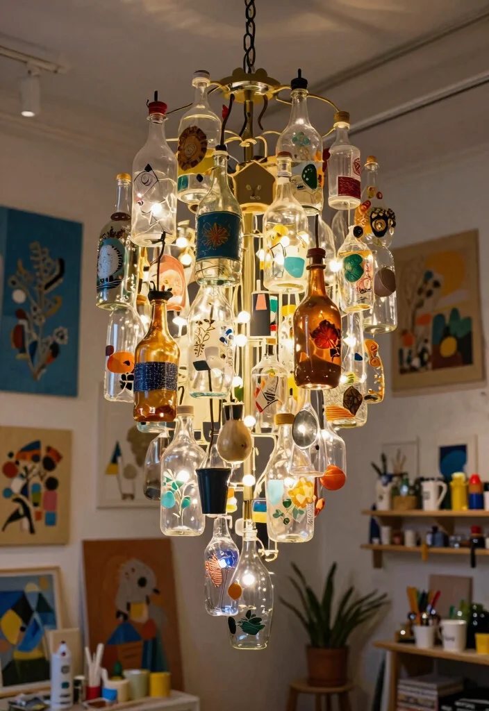 18 Plastic Bottle Chandelier Ideas With Creative DIY Glow - 17. Recycled Art Installation 1