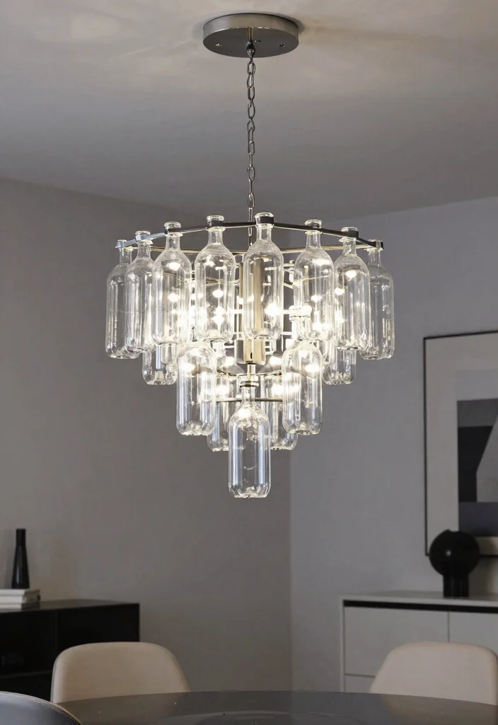 18 Plastic Bottle Chandelier Ideas With Creative DIY Glow - 3. Modern Geometric Design 1