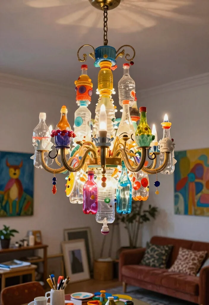 18 Plastic Bottle Chandelier Ideas With Creative DIY Glow - 5. Artistic Sculptures 1