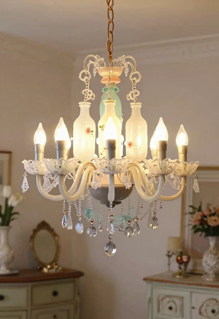 18 Plastic Bottle Chandelier Ideas With Creative DIY Glow - 7. Vintage Inspired 1