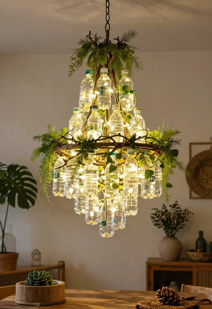 18 Plastic Bottle Chandelier Ideas With Creative DIY Glow - 8. Natural Elements 1