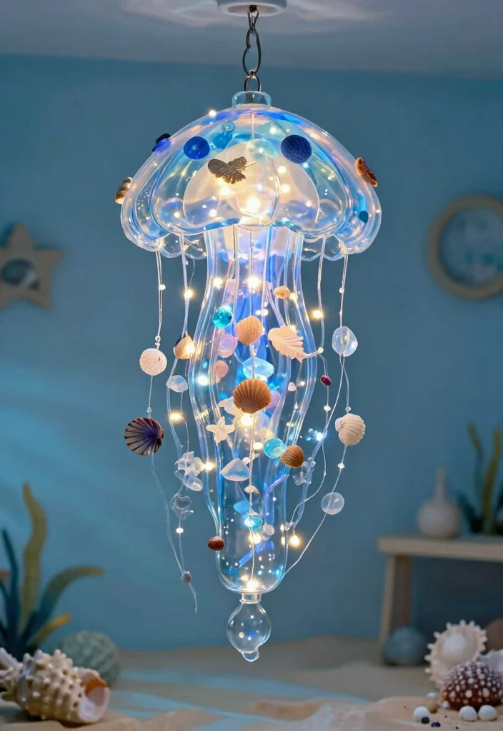 18 Plastic Bottle Chandelier Ideas With Creative DIY Glow - 9. Under the Sea 1
