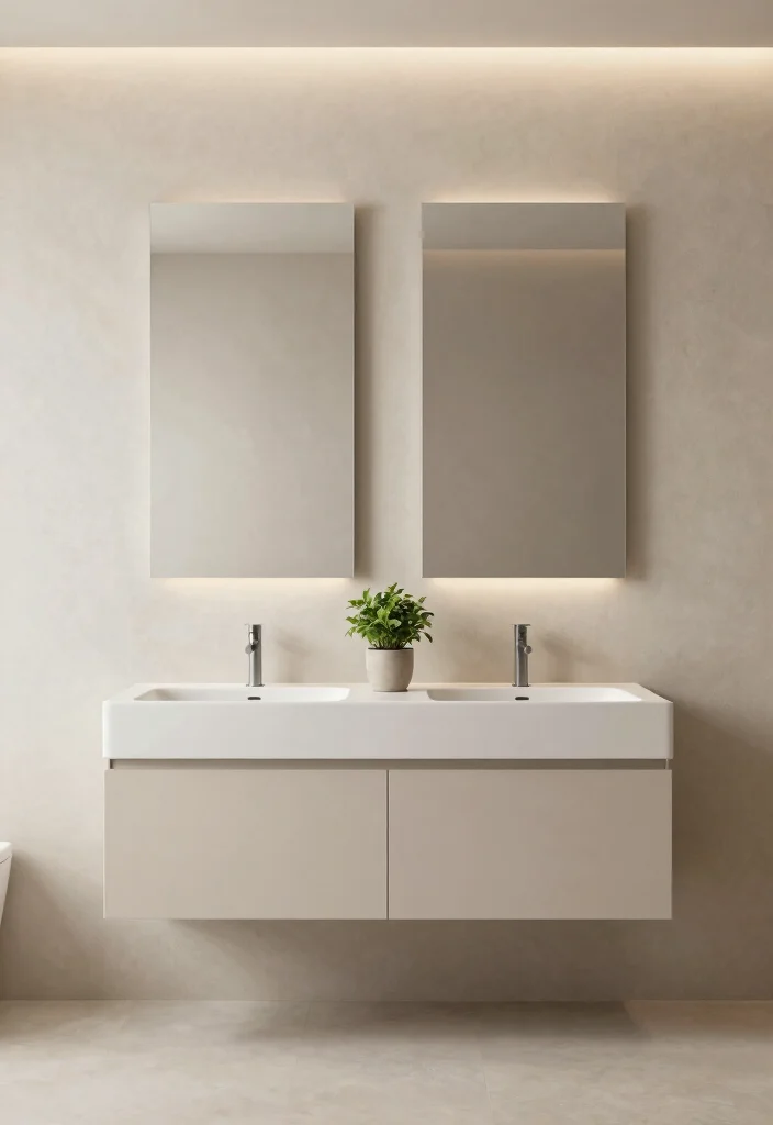 18 Two Mirrors One Sink in Bathroom Ideas With Stylish Balance - 1. The Minimalist Approach 1