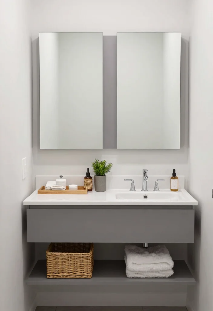 18 Two Mirrors One Sink in Bathroom Ideas With Stylish Balance - 10. Stylish Storage Solutions 1