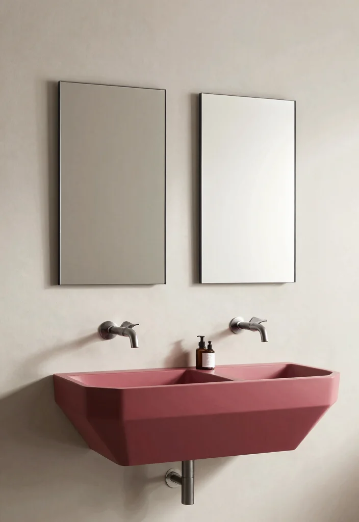 18 Two Mirrors One Sink in Bathroom Ideas With Stylish Balance - 12. Contemporary Edge 1