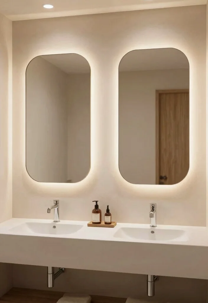 18 Two Mirrors One Sink in Bathroom Ideas With Stylish Balance - 14. Sophisticated Spa Experience 1